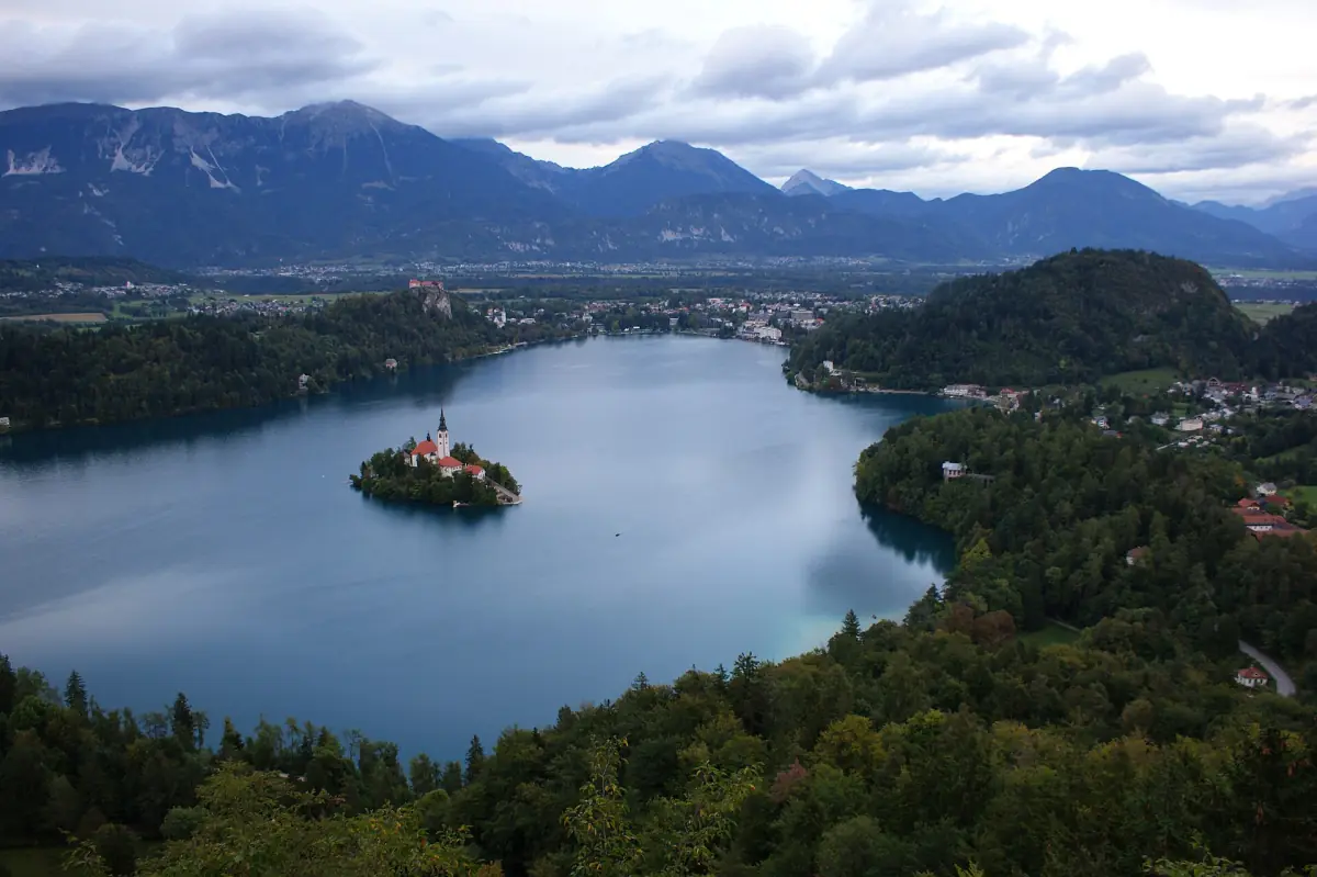 Panoramic view of Lake Bled from Mala Osojnica
