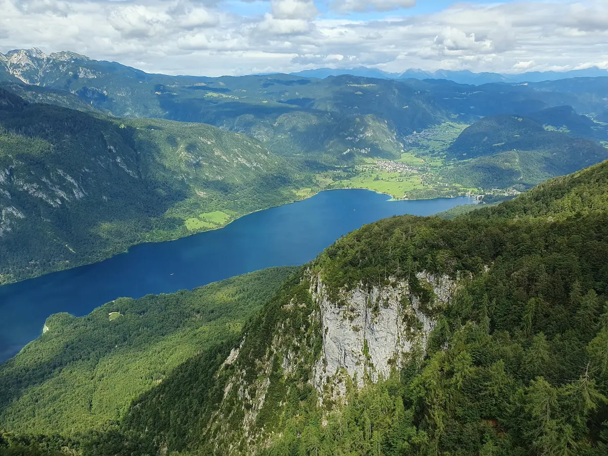 Lake Bohinj seen from the Vogel cable car