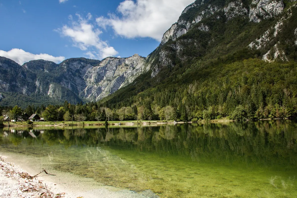 Lake Bohinj with the mountains of the Triglav National Park